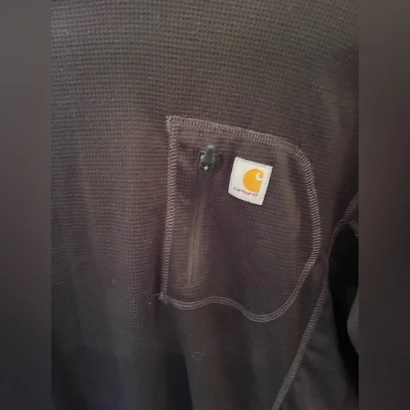 Carhartt Waffle Knit Thermal Long Sleeve Black Medium - Picture 3 of 4